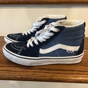 Vans Blue and White High-Top Sneakers